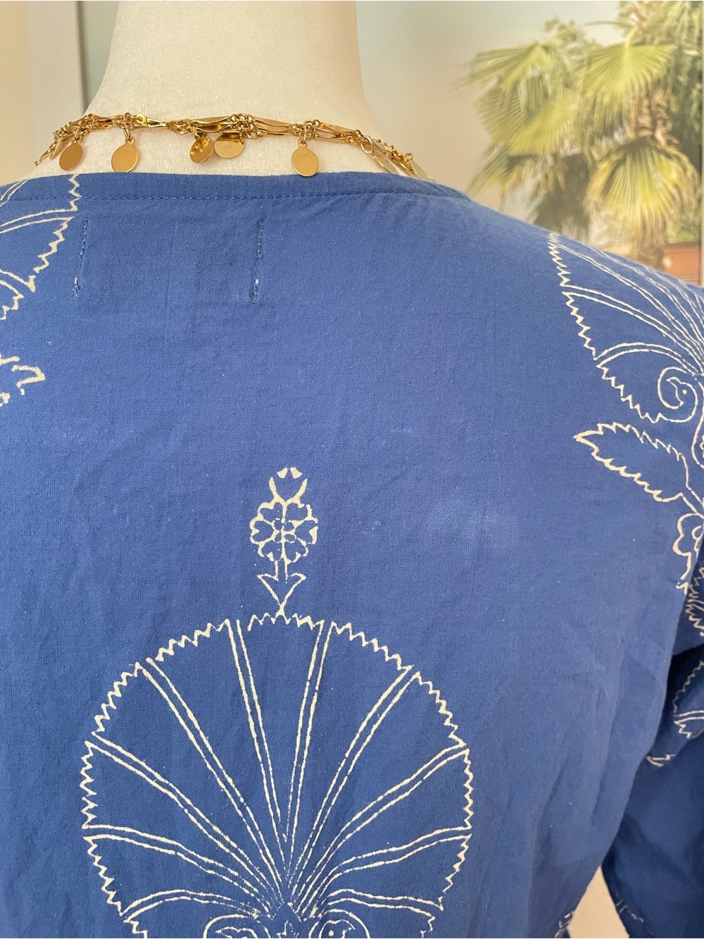 The Fox and The Mermaid Block Printed Dress - Bhavani in Egyptian Blue Small - Picture 7 of 8
